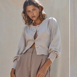 Wilfred Alessia Puff Sleeve Cardigan Sweater